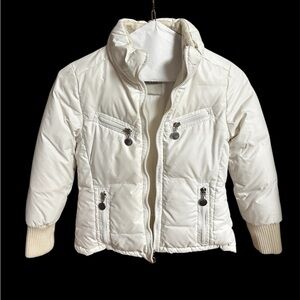 Moncler Puffer Jacket White Little Girls Size 8 Dry Cleaned